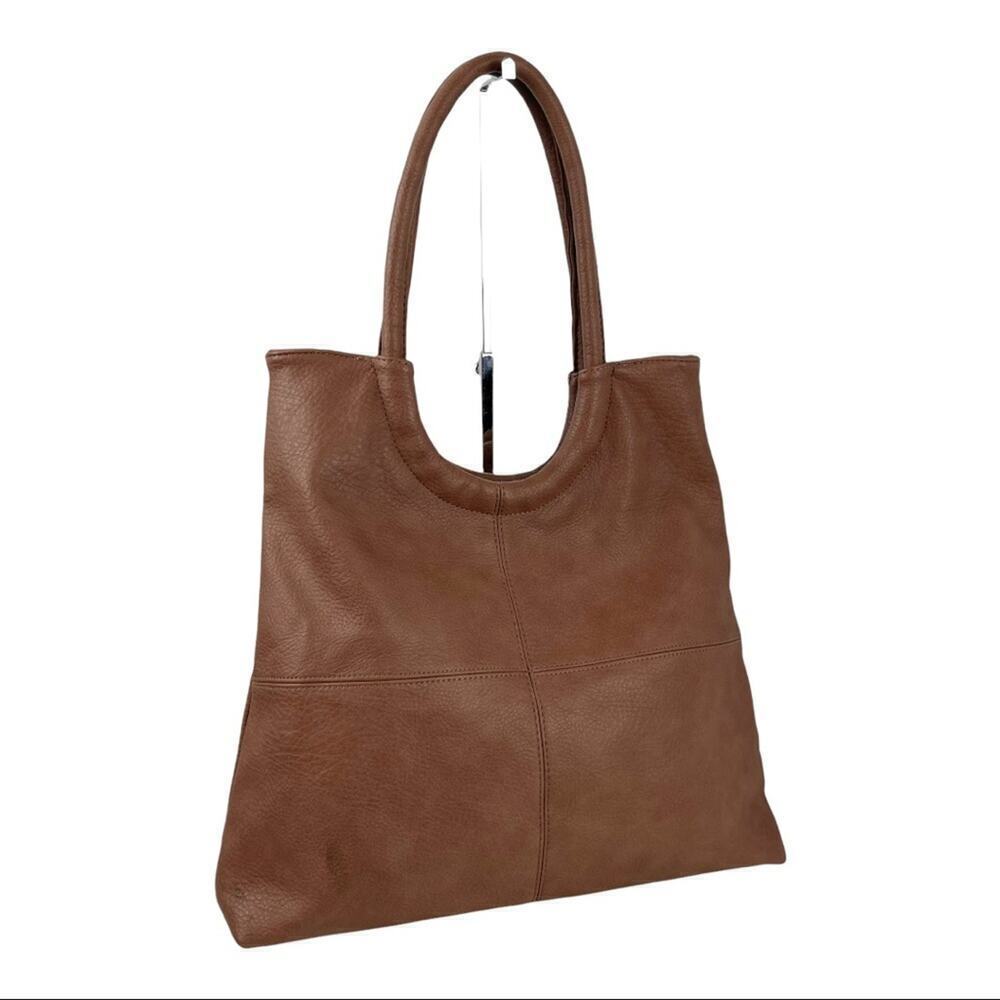Antik Kraft Brown Vegan Leather Seamed Detailing Shoulder Bag